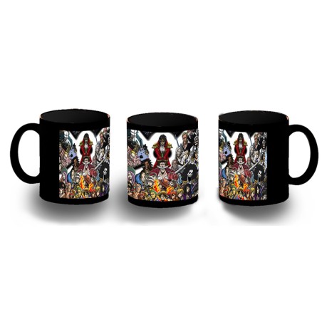 TAZA COMPLETAMENTE NEGRA one piece todos gold d roger rey pirata piratas personalizada