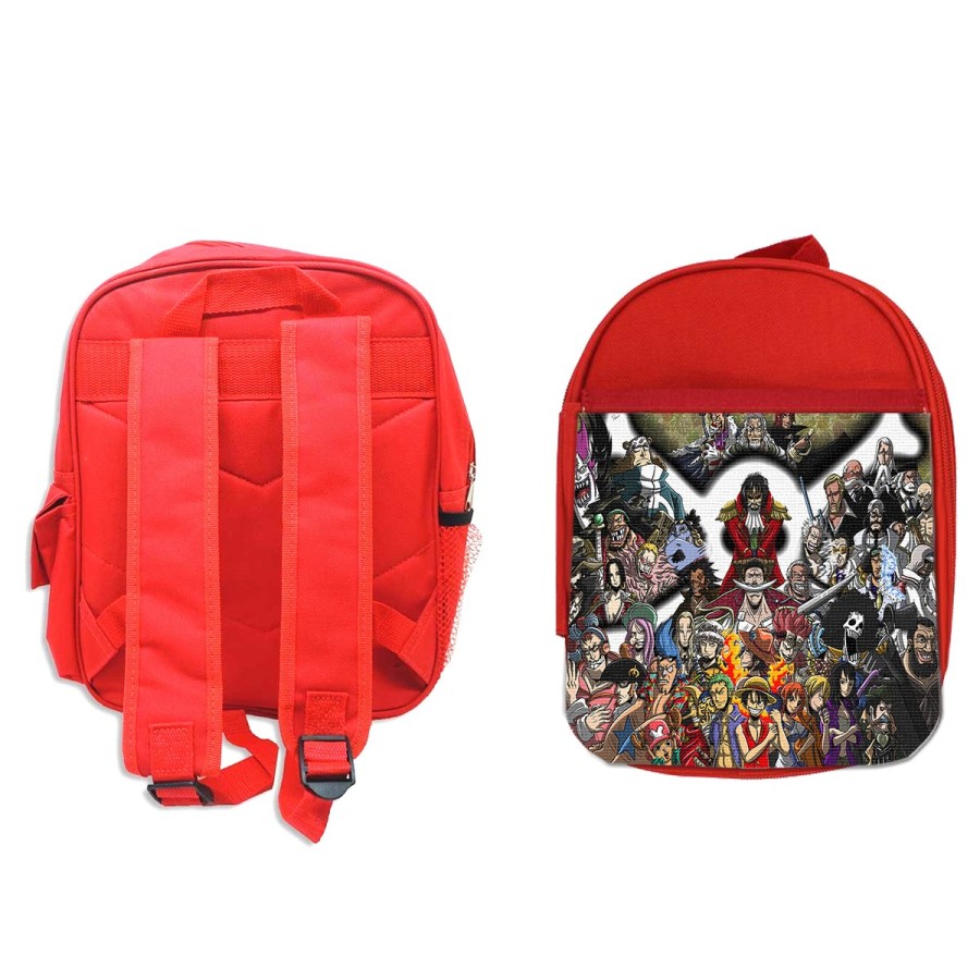 MOCHILA ROJA one piece todos gold d roger rey pirata piratas escolar personalizado