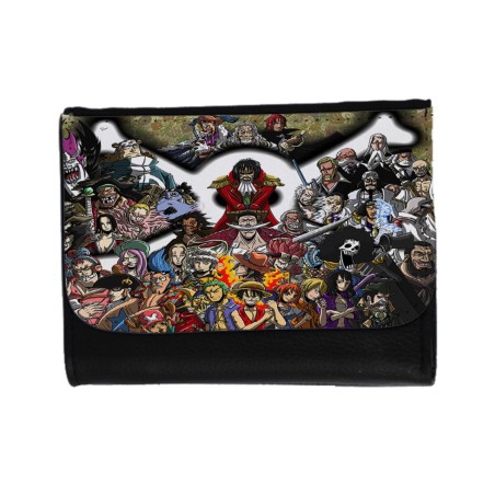 BILLETERA BILLETERO one piece todos gold d roger rey pirata piratas unisex negro monedero