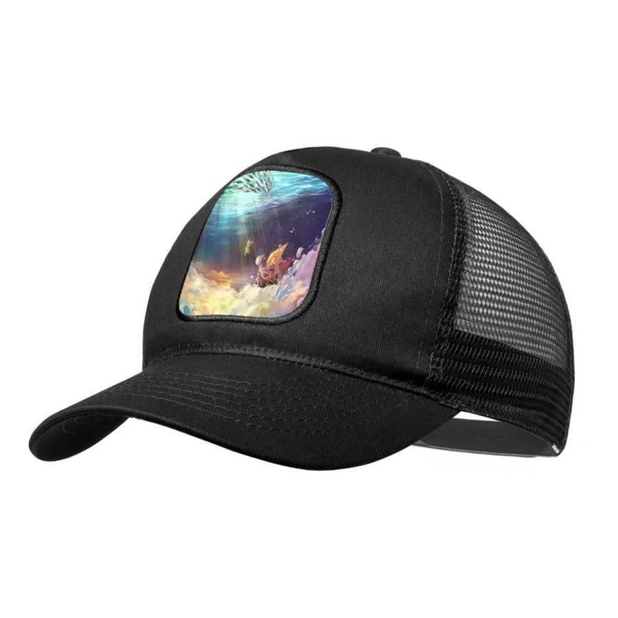 GORRA NEGRA CON REJILLA thousand sunny barco pirata mar one piece luffy moda deporte