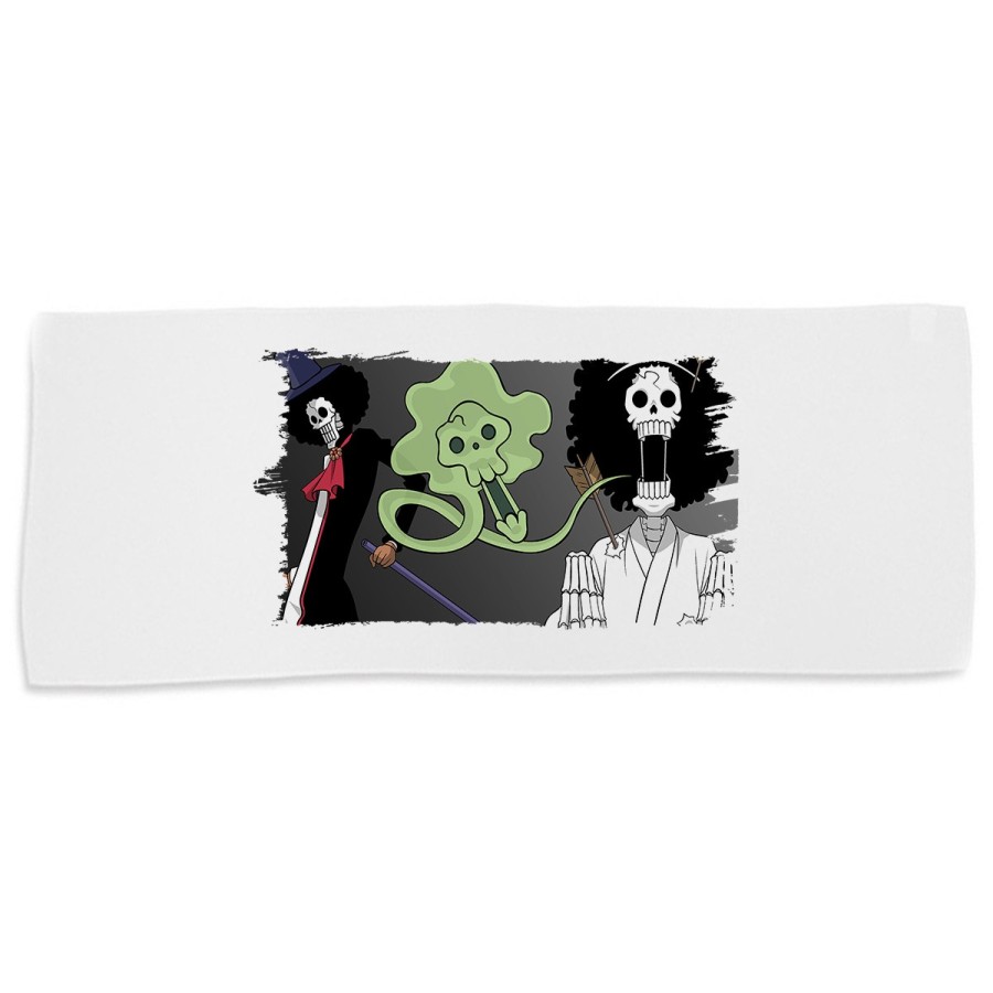 TOALLA GIMNASIO GYM ABSORBENTE one piece brook fantasma pirata musico mugiwara suave con bolsita