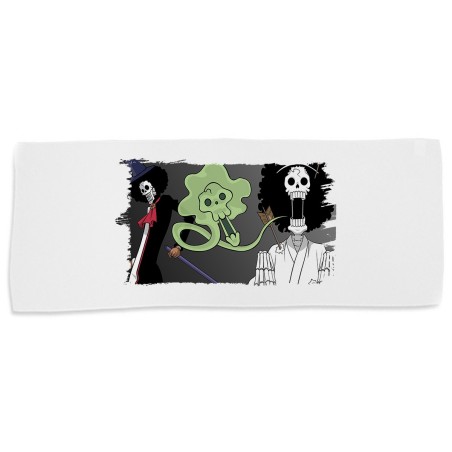 TOALLA GIMNASIO GYM ABSORBENTE one piece brook fantasma pirata musico mugiwara suave con bolsita