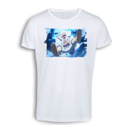 CAMISETA TACTO ALGODÓN one piece luffy nika gear 5 hito no mi pirata cómoda personalizada