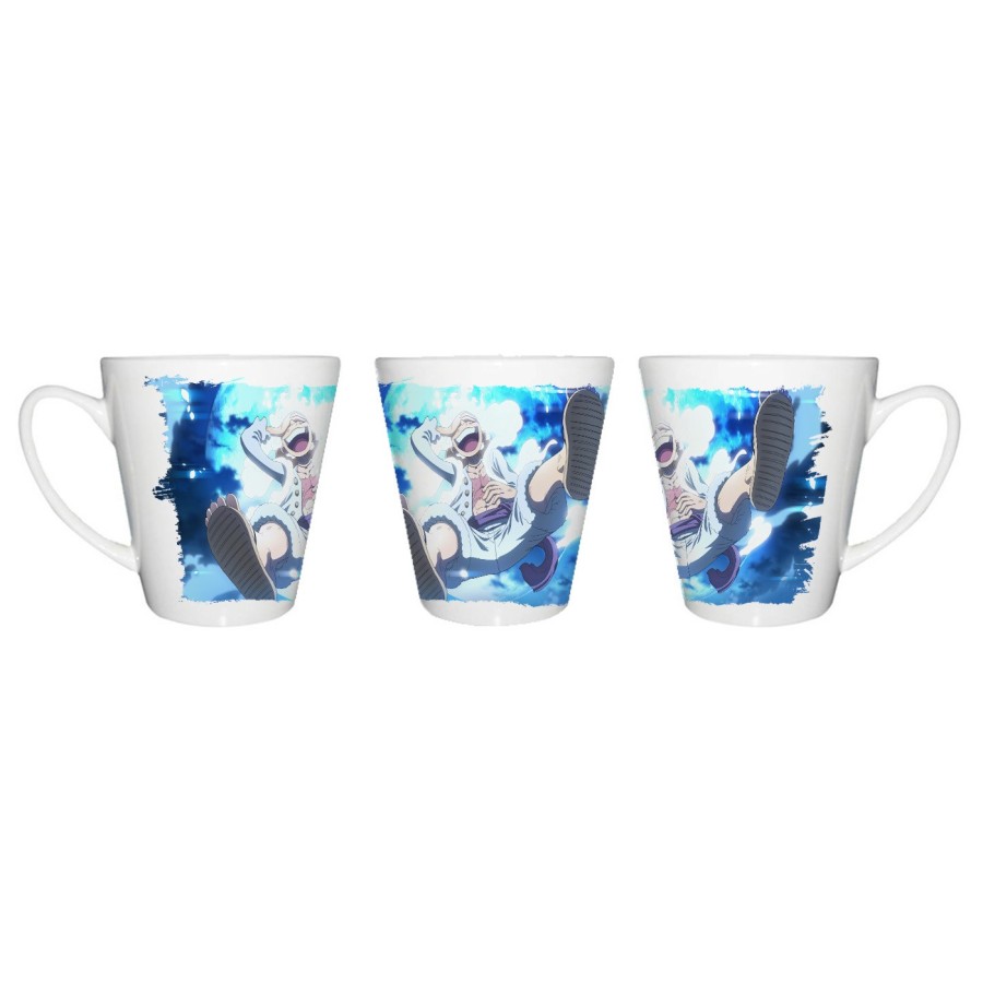 TAZA CÓNICA one piece luffy nika gear 5 hito no mi pirata conica personalizada
