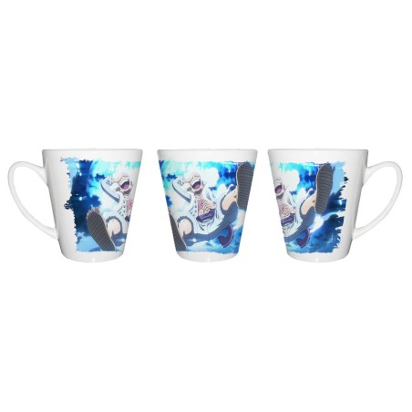 TAZA CÓNICA one piece luffy nika gear 5 hito no mi pirata conica personalizada