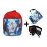 PACK MOCHILA ROJA Y ESTUCHE one piece luffy nika gear 5 hito no mi pirata material escolar