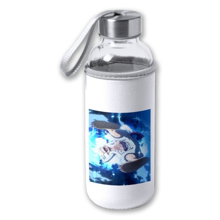 BIDON DE 420 ML CON FUNDA DE NEOPRENO one piece luffy nika gear 5 hito no mi pirata tapon seguridad