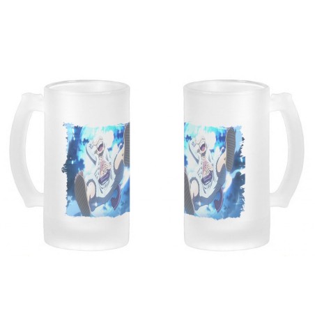 JARRA CERVEZA CRISTAL one piece luffy nika gear 5 hito no mi pirata esmerilada esmerilado 500ml