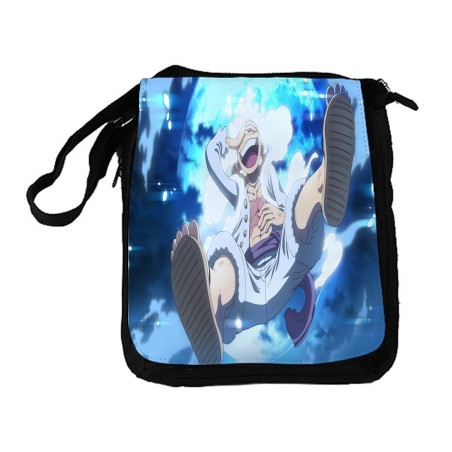 BANDOLERA REPORTERO MEDIANA BOLSO one piece luffy nika gear 5 hito no mi pirata bolsa mochila hombro