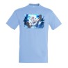 CAMISETA AZUL CIELO one piece luffy nika gear 5 hito no mi pirata moda verano personalizada