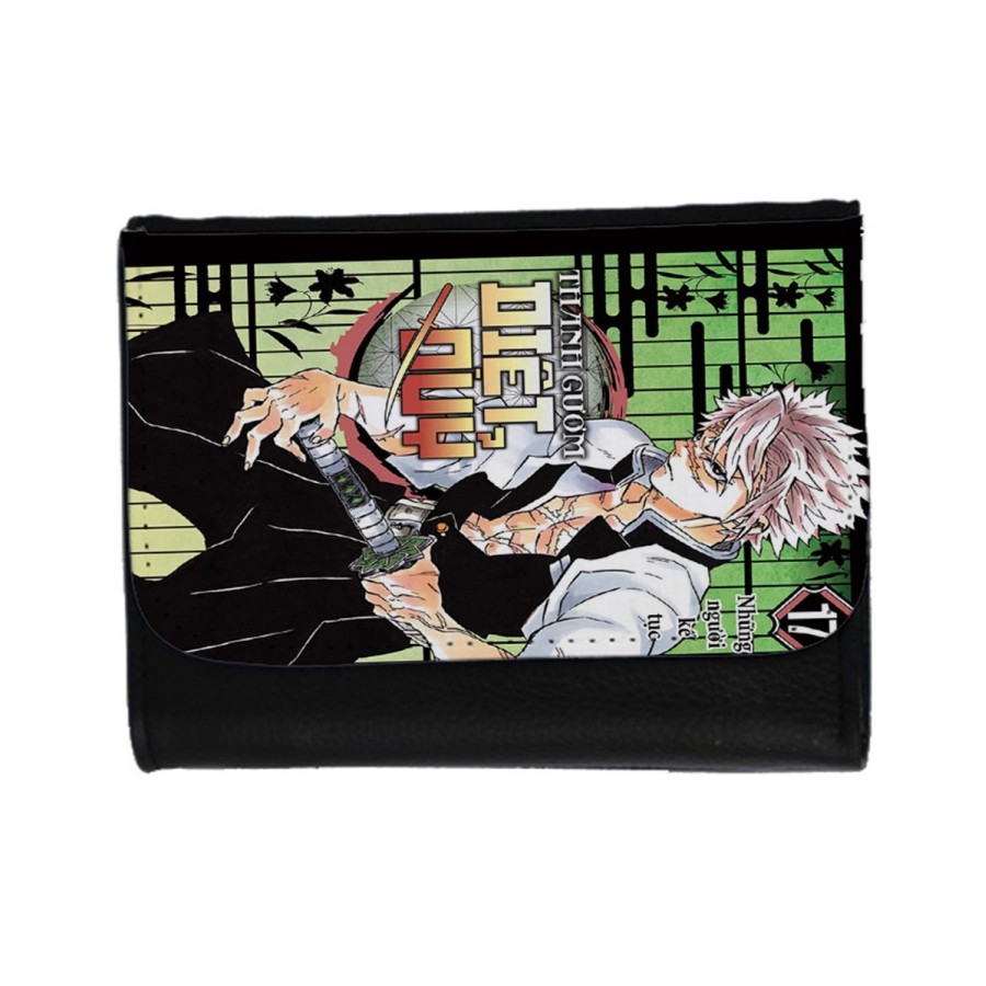 BILLETERA BILLETERO kimetsu no yaiba pilar viento Sanemi Shinazugawa temporada 4 unisex negro monedero