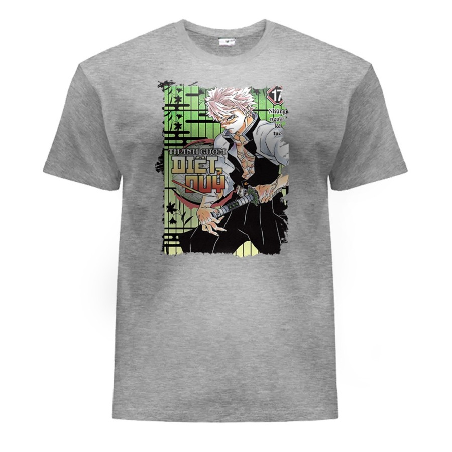 CAMISETA GRIS MEZCLA kimetsu no yaiba pilar viento Sanemi Shinazugawa temporada 4 moda verano personalizada