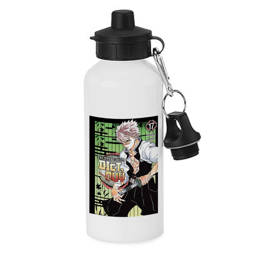 BIDON 600 ML ACERO INOXIDABLE CON CHUPON kimetsu no yaiba pilar viento Sanemi Shinazugawa temporada 4 escolar deporte