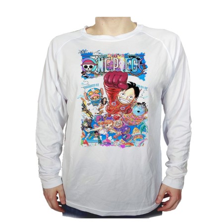 CAMISETA MANGA LARGA one piece mugiwara temporada manga isla egghead personalizada