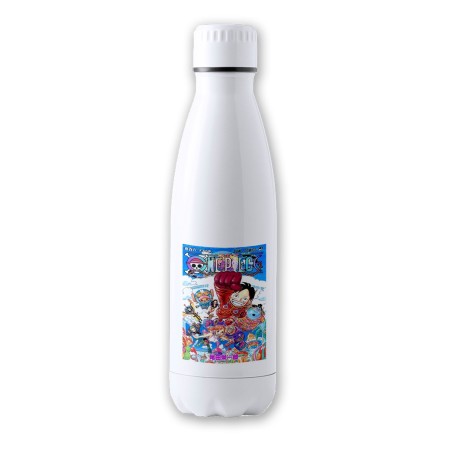 BIDON 700 ML ACERO INOXIDABLE one piece mugiwara temporada manga isla egghead tapon seguridad botella