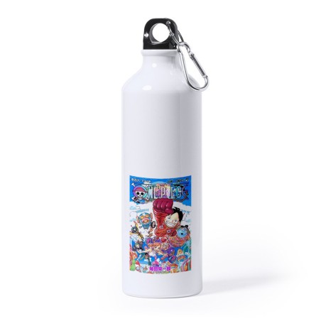 BIDON GRANDE 800 ML ACERO INOXIDABLE one piece mugiwara temporada manga isla egghead deporte  mosqueton botella