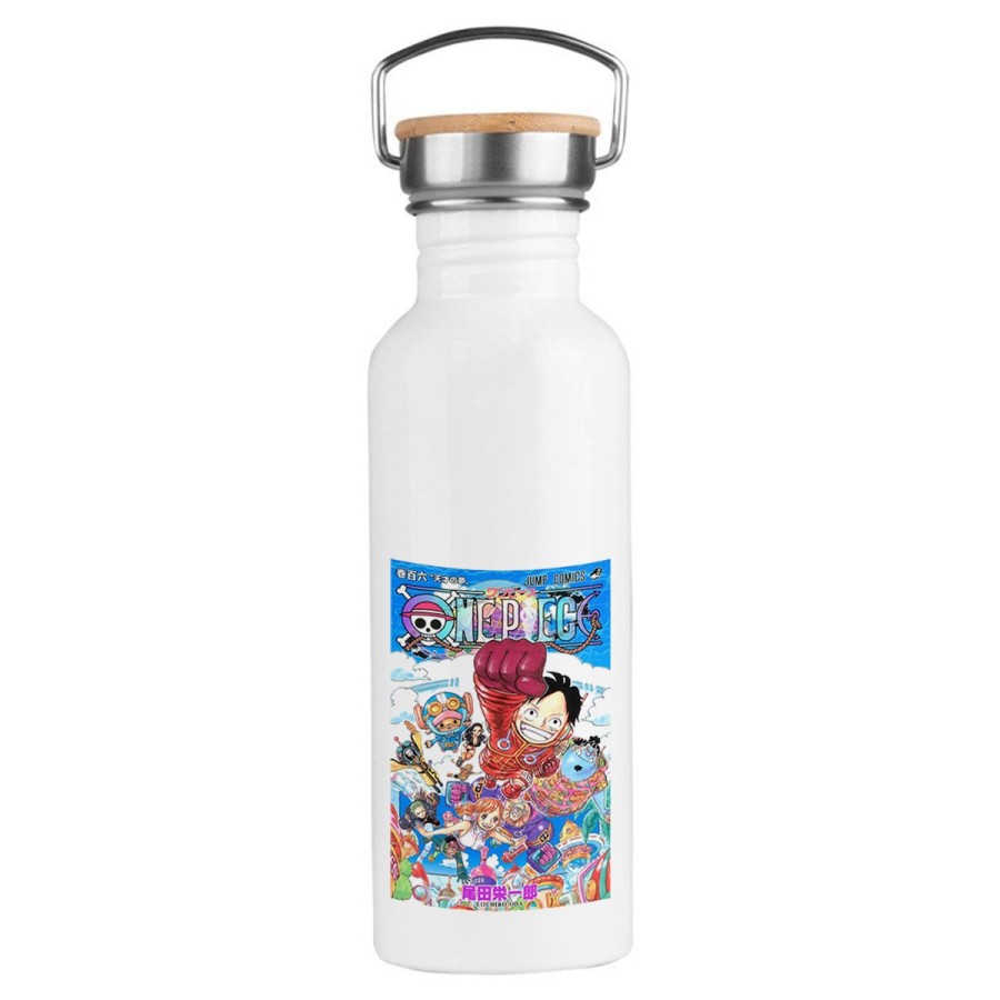 BIDON 750 ML ACERO INOXIDABLE ESTILO RETRO one piece mugiwara temporada manga isla egghead deporte  botella