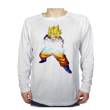 CAMISETA MANGA LARGA goku kame hame ha honda vital super guerrero personalizada