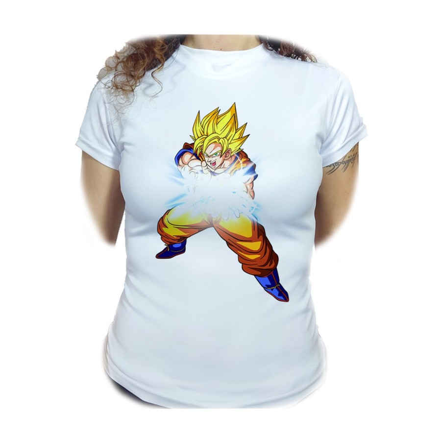 CAMISETA MUJER goku kame hame ha honda vital super guerrero moda personalizada