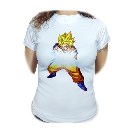 CAMISETA MUJER goku kame hame ha honda vital super guerrero moda personalizada