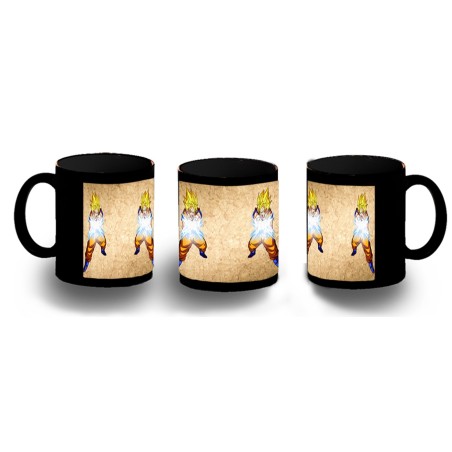 TAZA COMPLETAMENTE NEGRA goku kame hame ha honda vital super guerrero personalizada