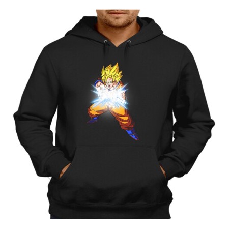 SUDADERA NEGRA CON CAPUCHA goku kame hame ha honda vital super guerrero adulto poliester algodón personalizada