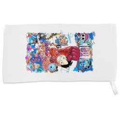 TOALLA GIMNASIO GYM ABSORBENTE one piece mugiwara temporada manga isla egghead suave con bolsita