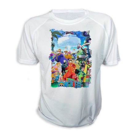 CAMISETA one piece temporada saga isla egghead futurista personalizada