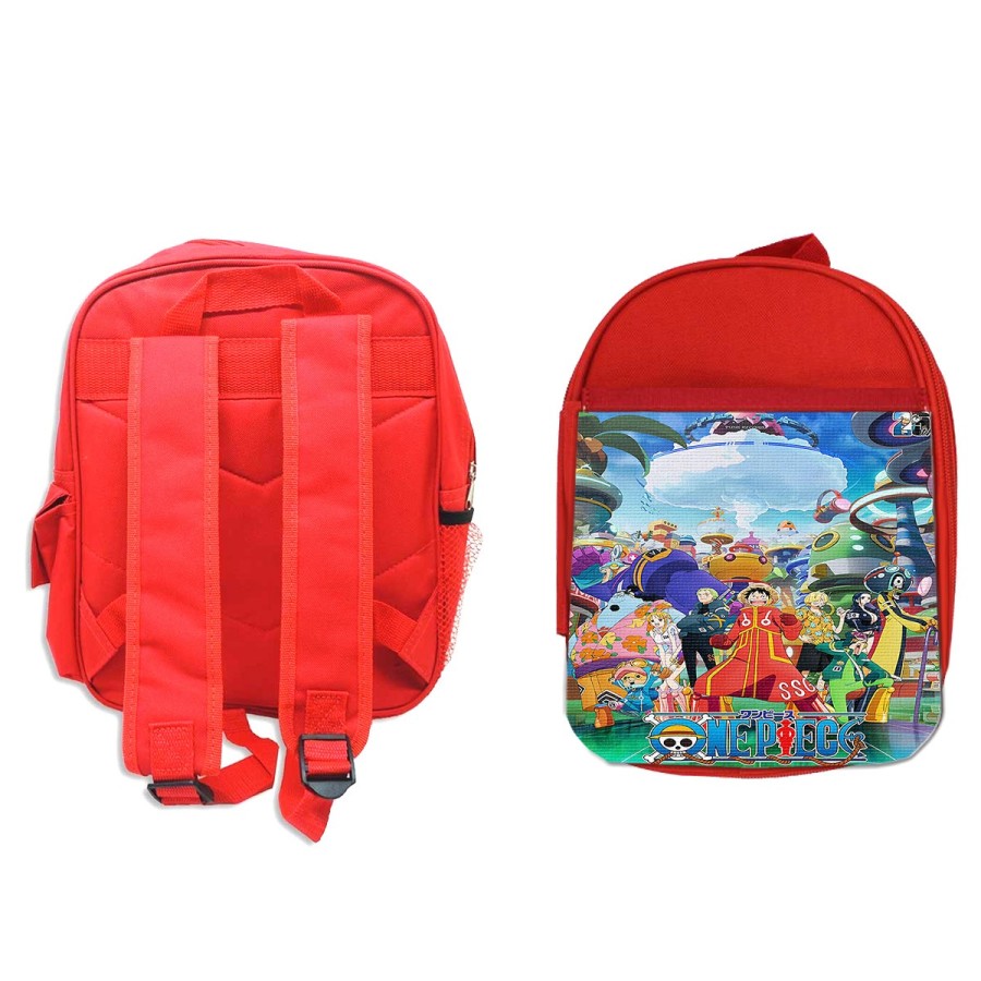 MOCHILA ROJA one piece temporada saga isla egghead futurista backpack rucksak