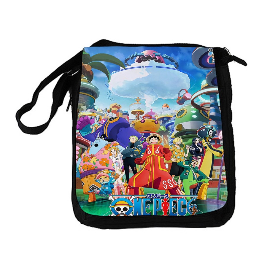 BANDOLERA REPORTERO MEDIANA BOLSO one piece temporada saga isla egghead futurista bolsa mochila hombro