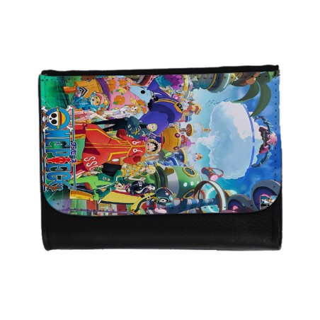 BILLETERA BILLETERO one piece temporada saga isla egghead futurista unisex negro monedero