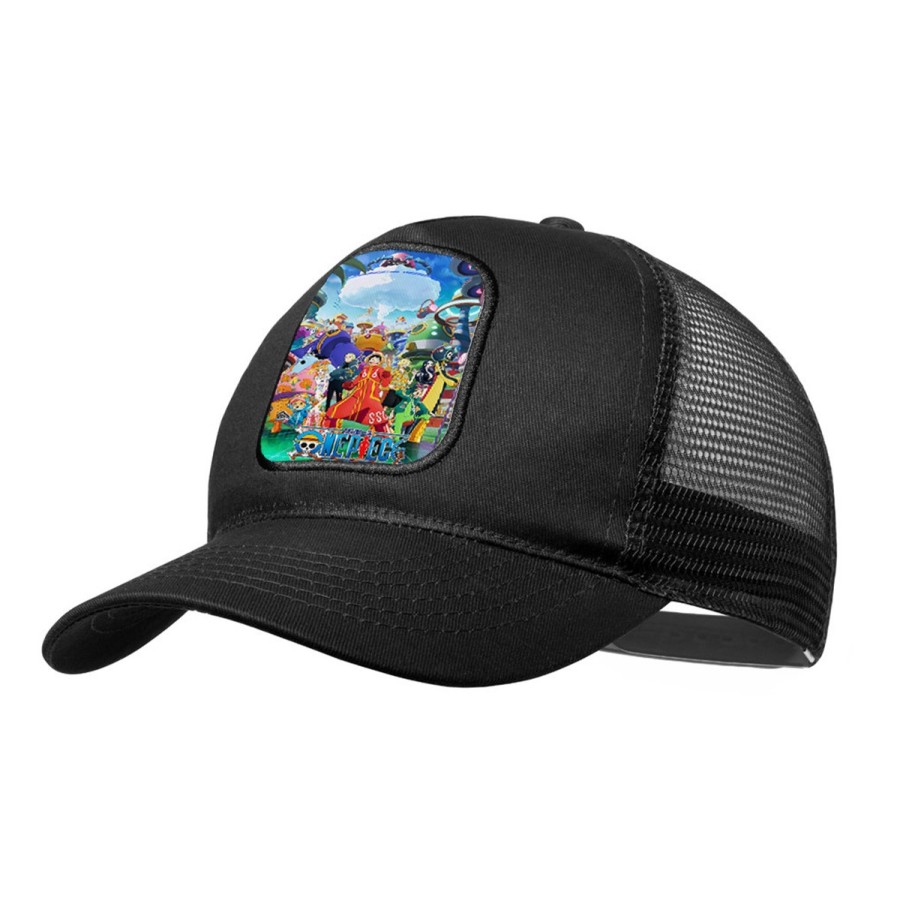 GORRA NEGRA CON REJILLA one piece temporada saga isla egghead futurista moda deporte