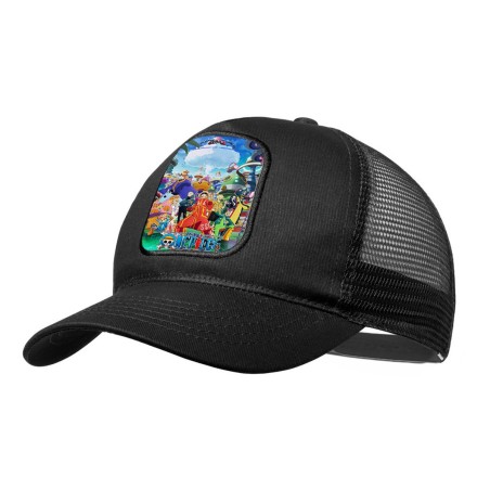 GORRA NEGRA CON REJILLA one piece temporada saga isla egghead futurista moda deporte