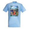 CAMISETA AZUL CIELO one piece temporada saga isla egghead futurista moda verano personalizada