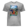 CAMISETA GRIS MEZCLA one piece temporada saga isla egghead futurista moda verano personalizada