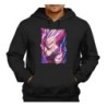 SUDADERA NEGRA CON CAPUCHA Gohan modo bestia pelicula dragon combate bola ssj adulto poliester algodón personalizada