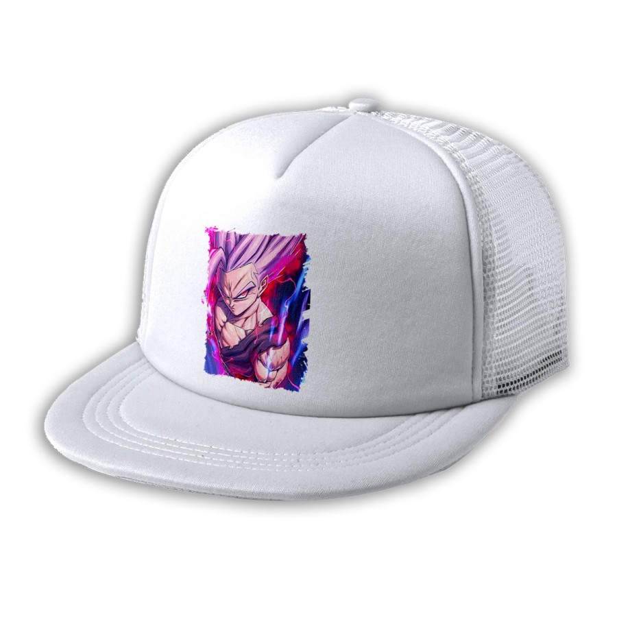 GORRA 5 PANELES REDECILLA TRASERA Gohan modo bestia pelicula dragon combate bola ssj estilo rapero