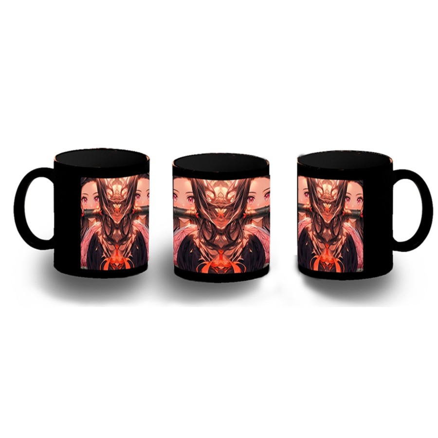 TAZA COMPLETAMENTE NEGRA Nezuko Guardianes de la noche cazador demonios carmesi personalizada