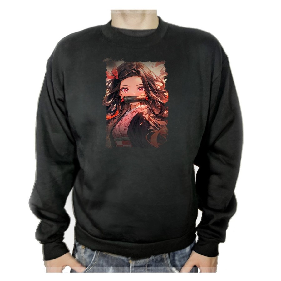 SUDADERA NEGRA Nezuko Guardianes de la noche cazador demonios carmesi adulto poliester algodón personalizada