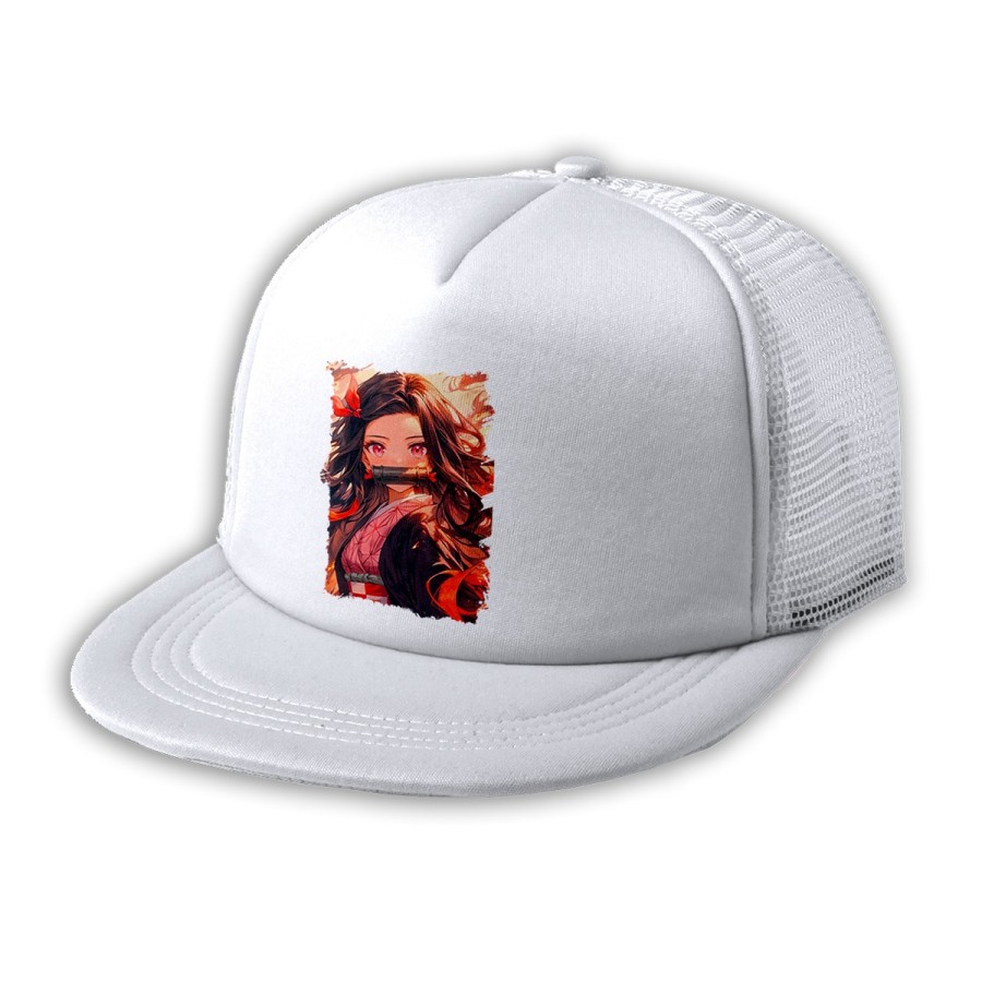 GORRA 5 PANELES REDECILLA TRASERA Nezuko Guardianes de la noche cazador demonios carmesi estilo rapero