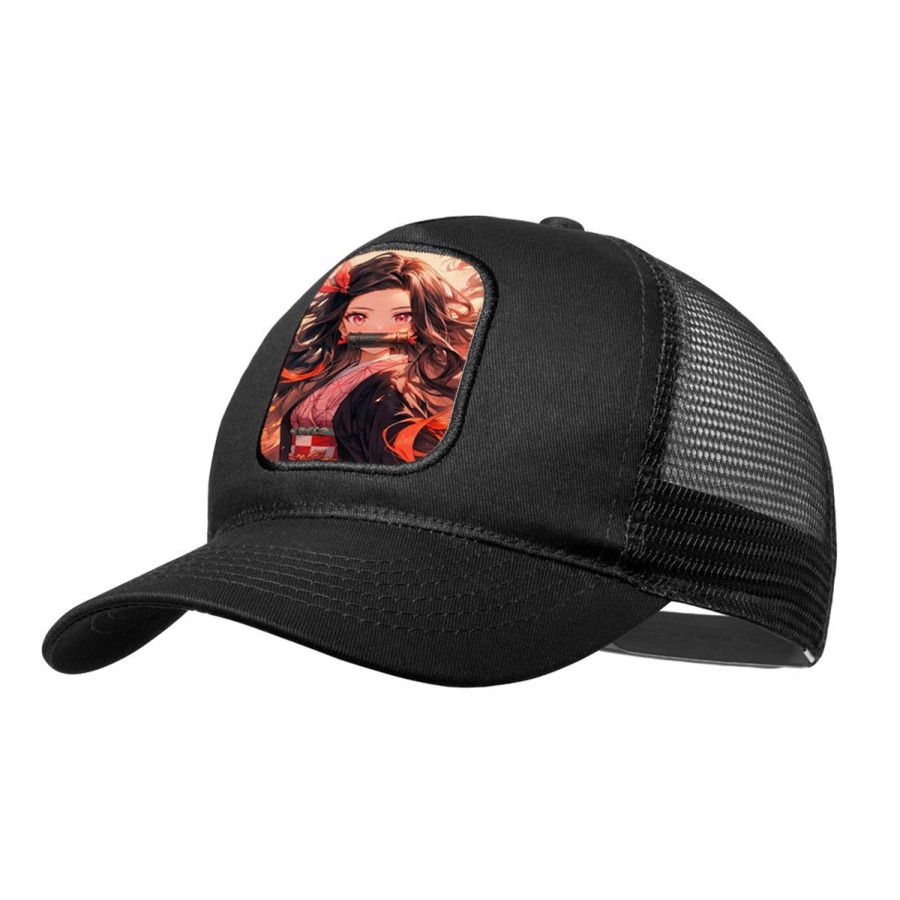 GORRA NEGRA CON REJILLA Nezuko Guardianes de la noche cazador demonios carmesi moda deporte