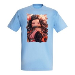 CAMISETA AZUL CIELO Nezuko...