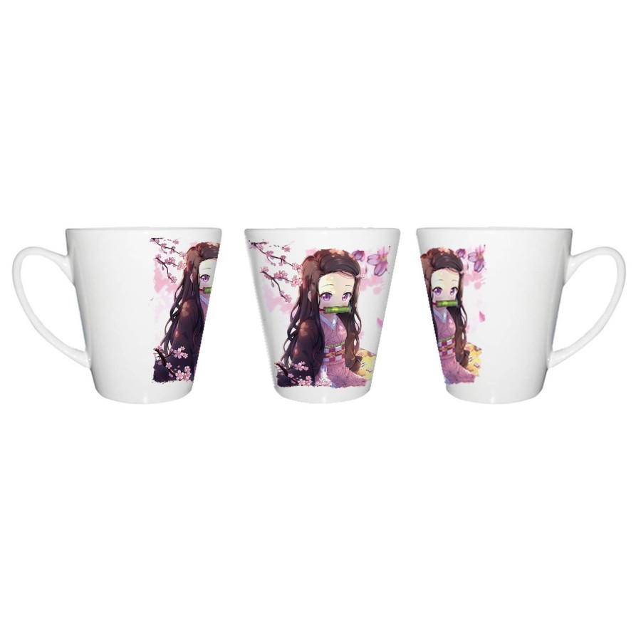 TAZA CÓNICA kimetsu no yaiba nezuko cazador demonios carmesi conica personalizada
