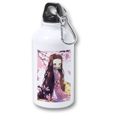 BIDON 400ML METALICO kimetsu no yaiba nezuko cazador demonios carmesi para viaje y deporte