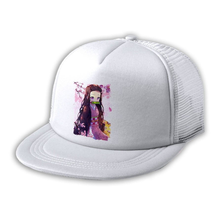 GORRA 5 PANELES REDECILLA TRASERA kimetsu no yaiba nezuko cazador demonios carmesi estilo rapero