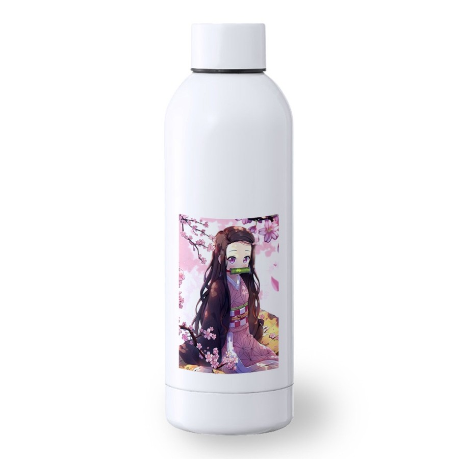 BIDON 500 ML ACERO INOXIDABLE kimetsu no yaiba nezuko cazador demonios carmesi deporte deportivo botella senderismo