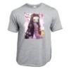 CAMISETA GRIS MEZCLA kimetsu no yaiba nezuko cazador demonios carmesi moda verano personalizada
