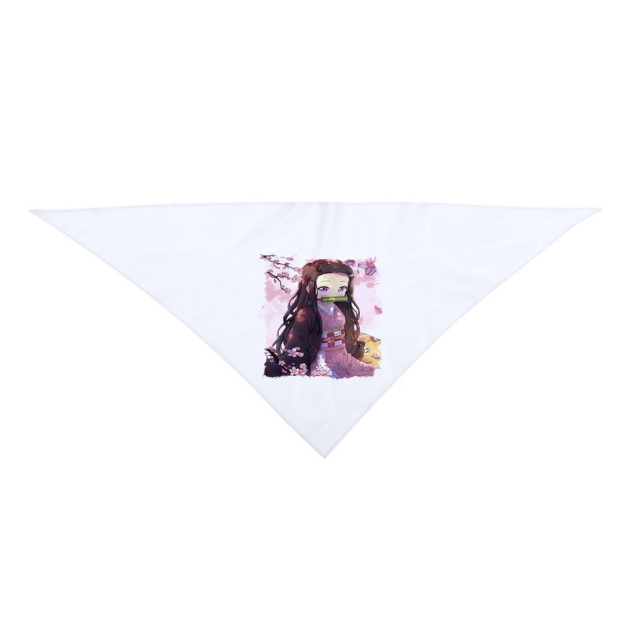 PAÑOLETA TRIANGULAR SUAVE kimetsu no yaiba nezuko cazador demonios carmesi moda cuello fiestas