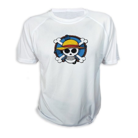 CAMISETA One piece logo calavera barco pirata luffy personalizada