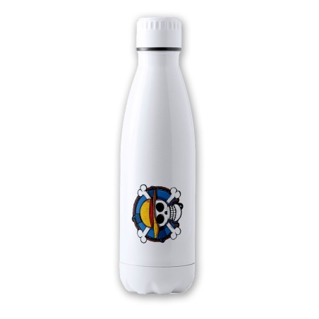 BIDON 700 ML ACERO INOXIDABLE One piece logo calavera barco pirata luffy tapon seguridad botella